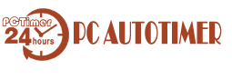 PC AutoTimer logo, featuring a clock with 24 hours and an arrow